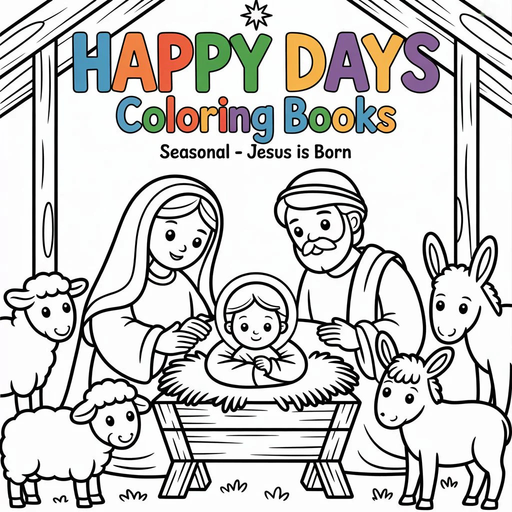 Happy Days Seasonal Coloring Book – Jesus Is Born (Digital Printable PDF) Smarthelper